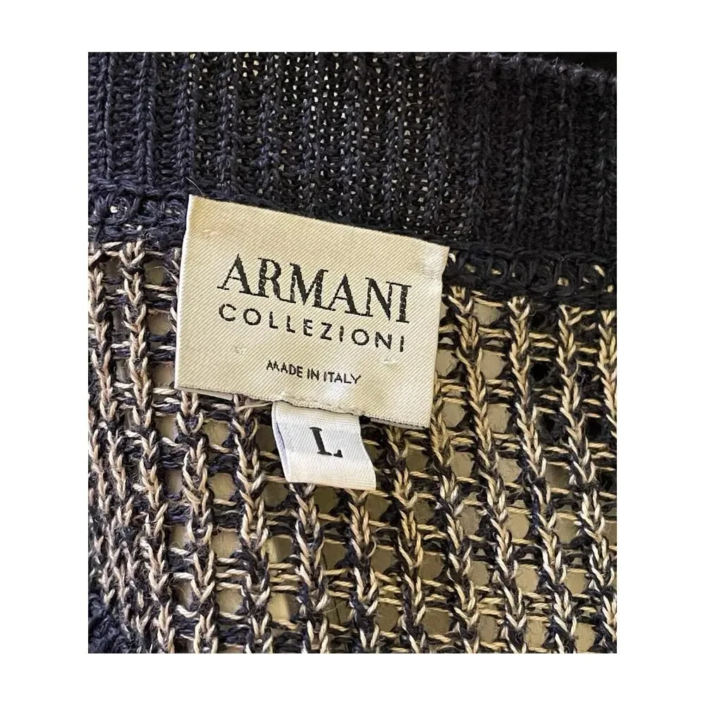 Vintage Armani Collezioni Linen Cotton Sweater L